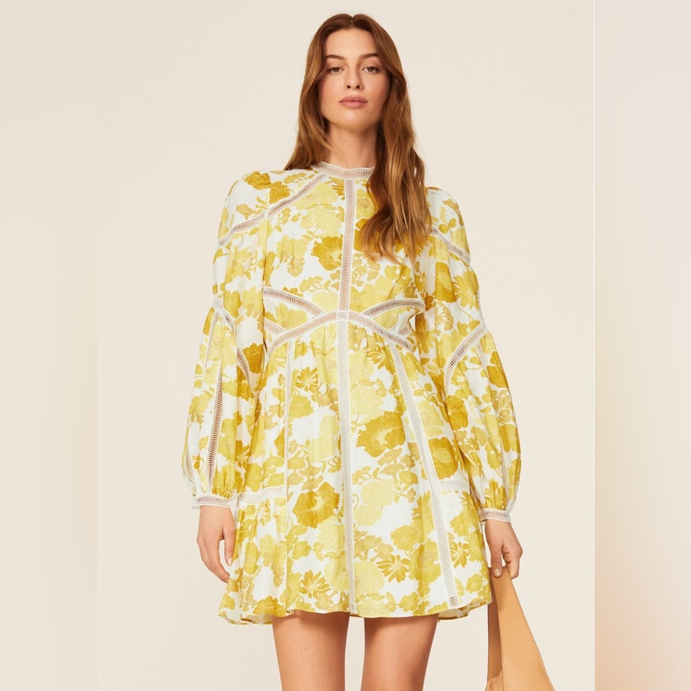Ted Baker Cornila Yellow Floral line dress